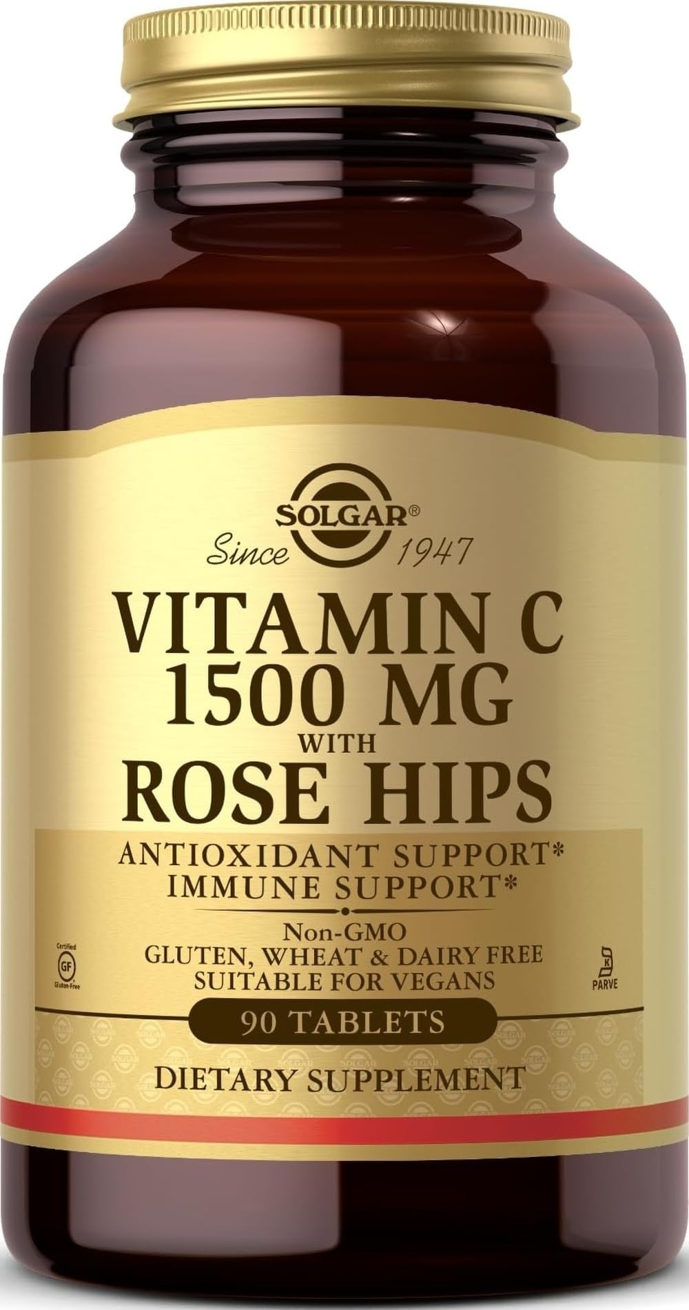 Solgar Vitamin C 1500 mg with Rose Hips - 90 Tablets - Vegan