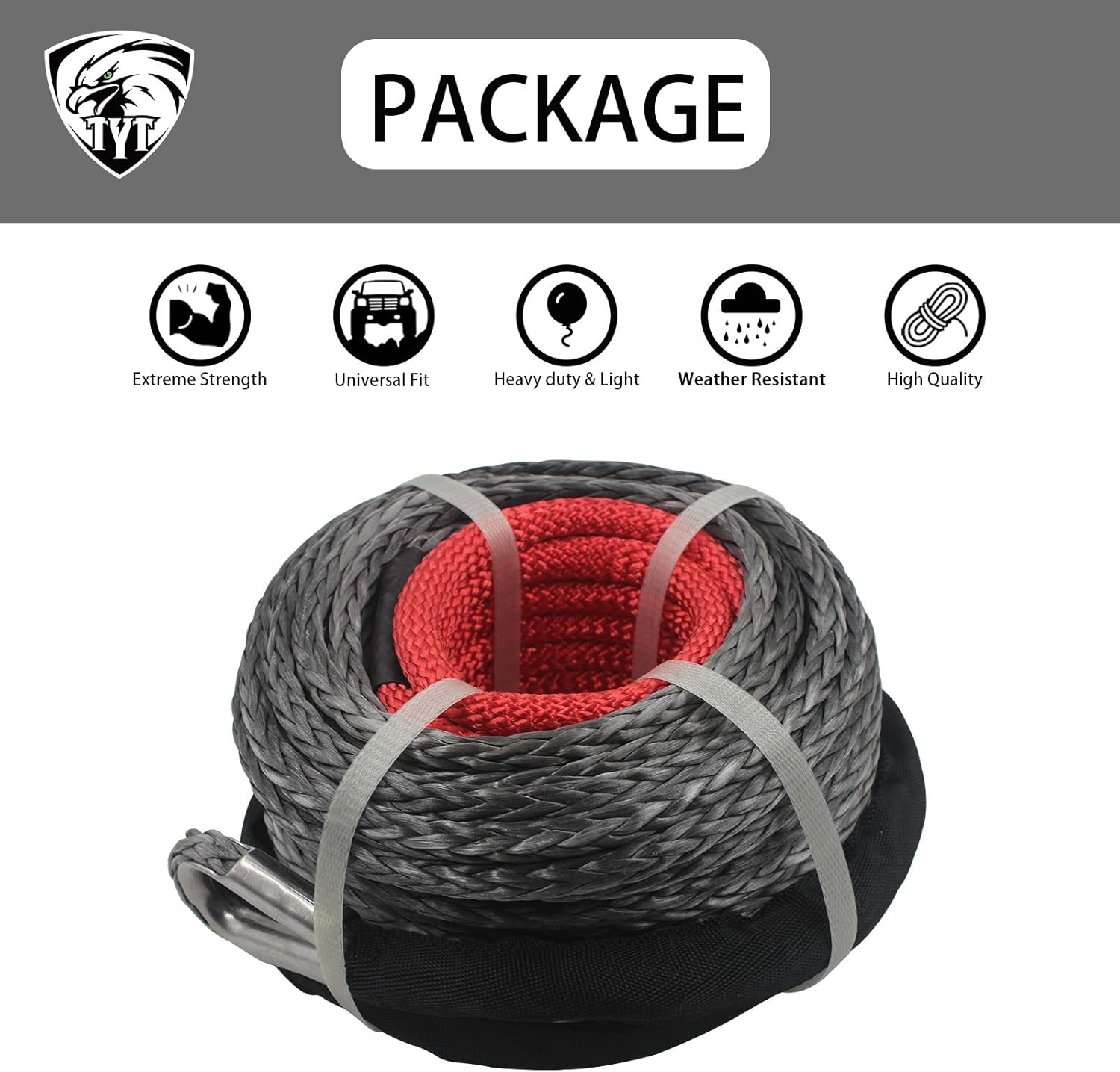 Uр Tо 40% оƒƒ N/N TYT 3/8 x 100 ft. Advanced Synthetic Winch Rope Kit, 25,000 lbs Synthetic Winch Line Cable Rope with Black Protecting Sleeve, Snap Hook for 4x4/ATV/UTV/Jeep(Iron Gray) Tор Rаtеd N/N TYT 3/8 x 100 ft. Advanced Synthetic Winch Rope Kit, 25,000 lbs Synthetic Winch Line Cable Rope with Black Protecting Sleeve, Snap Hook for 4x4/ATV/UTV/Jeep(Iron Gray)