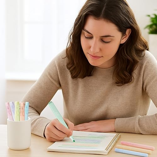 Miniatura 5 de Resaltadores estéticos, paquete de 12, sin sangrar, secado rápido, fácil de sostener, para diario, planificador bíblico, notas, suministros de