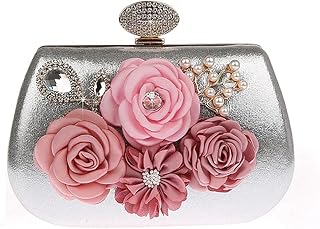 Donna Pochette Borsa Sacchetto Borsetta da Sera Borsa Diamante Portafoglio Floral Design Frizioni