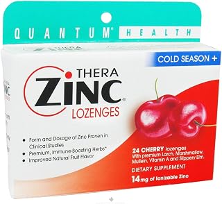 Health TheraZinc Cold Season+, Cherry 24 Lozenges
