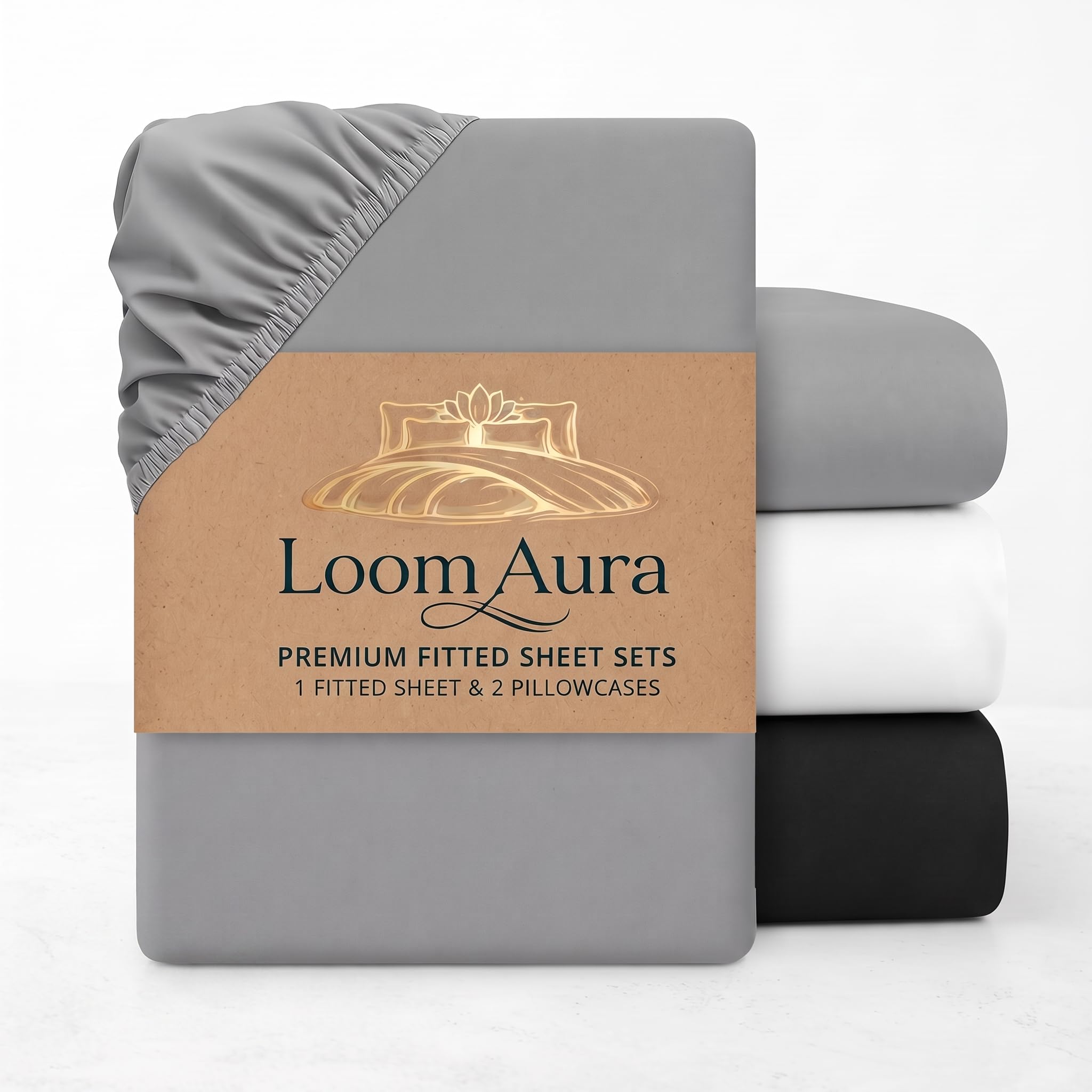 LOOM AURA Premium Microfibre Fitted Sheet – Soft & Hypoallergenic