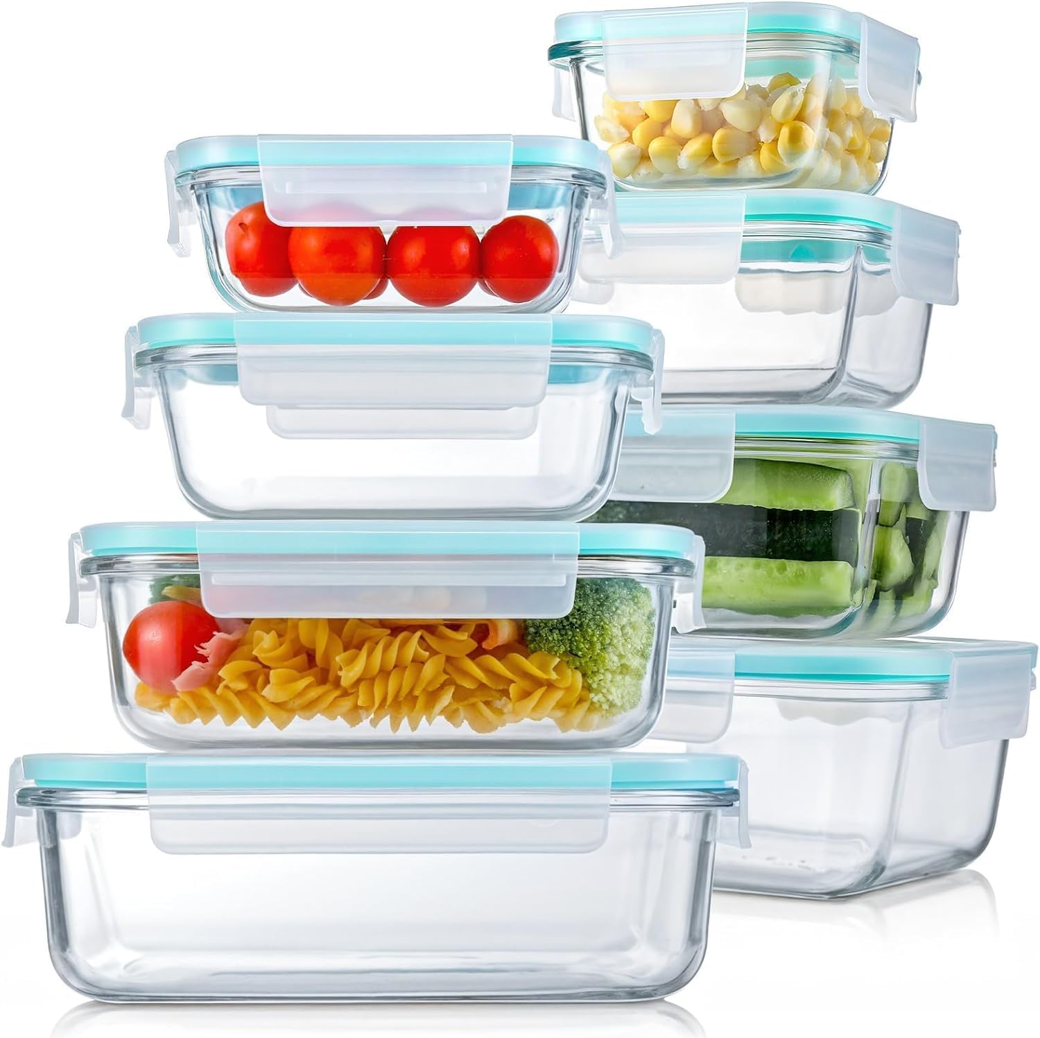 8 Pack Glass Container Food...