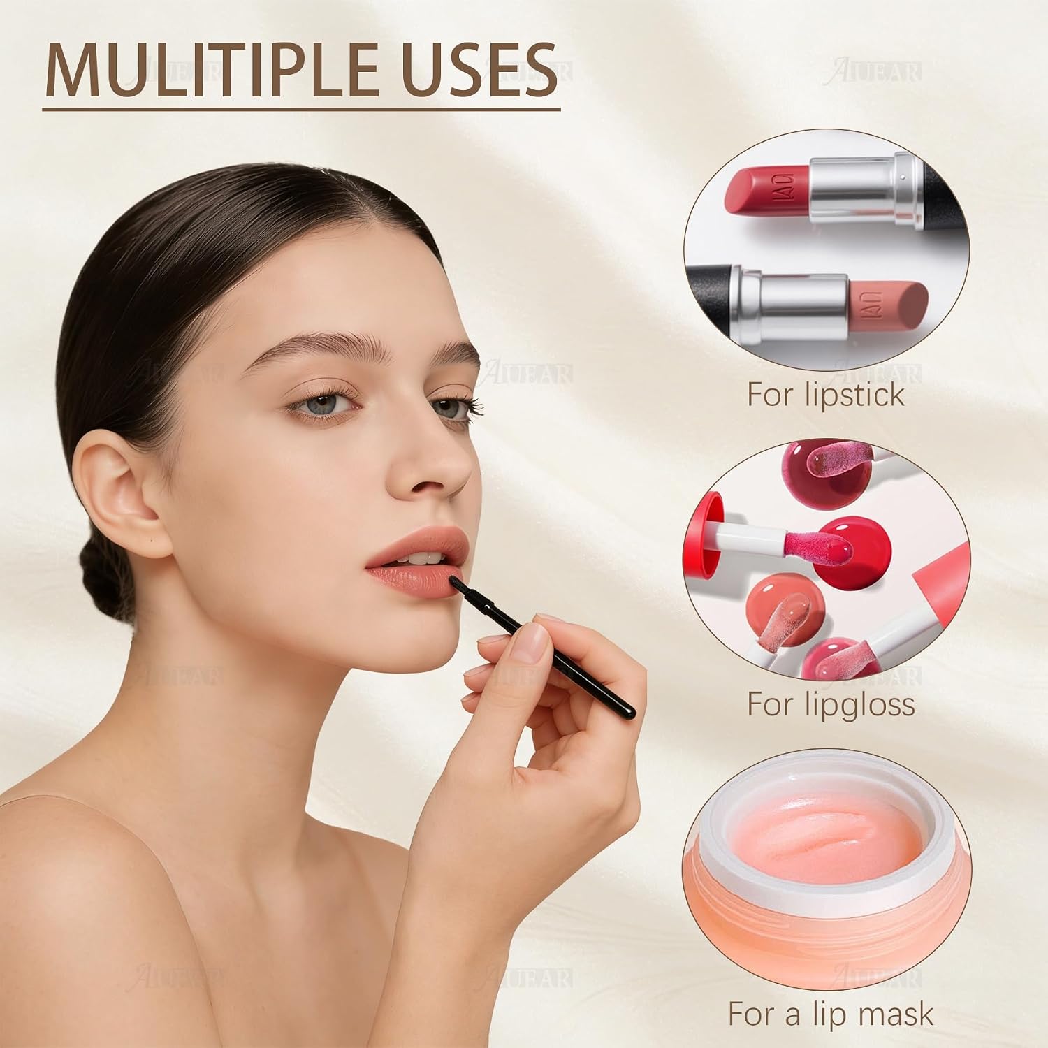AUEAR, 300 Pack Black Lip Brush Disposable Lipstick for Make Up