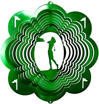 12" Siainless Steel Wind Spinner -Golf Woman - Green