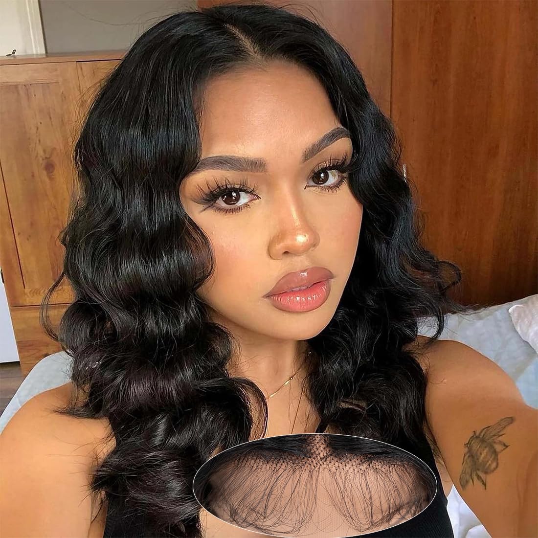 Lace Front Wigs Human Hair Loose Body 13x5x1 Lace Frontal Wigs for Women 14inch 150% Density Glueless Brazilian Body Wave Real Human Hair Wig with Baby Hair Pre Plucked
