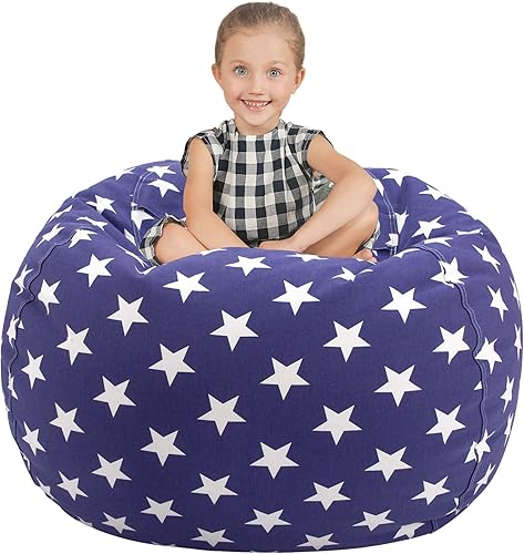 Miniatura 48 de Aubliss Almacenamiento de animales de peluche, funda para puf de terciopelo, grande de 32 pulgadas, ultra suave, organizador de almacenamiento de