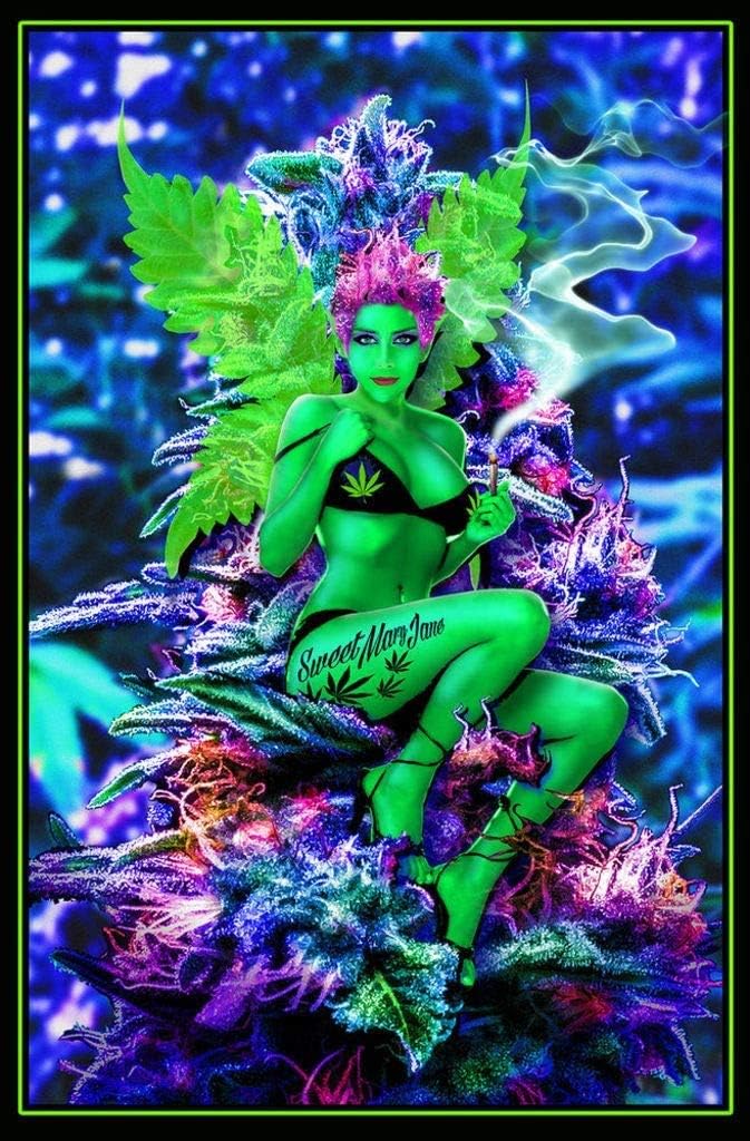 Laminated Weed Fairy Non-Flocked Blacklight Poster - 24.5" x 36.5"