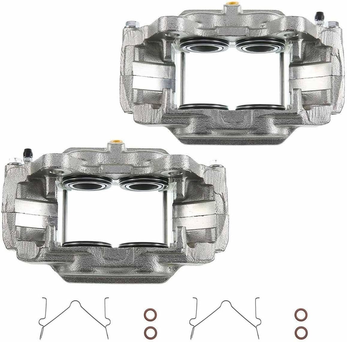 compatibility with Brake Caliper 2pcs Disc Assembly Set Front Left Right Steel 4-Pistons without Bracket for Hummer for H3T 3.7L/5.3L 09-10