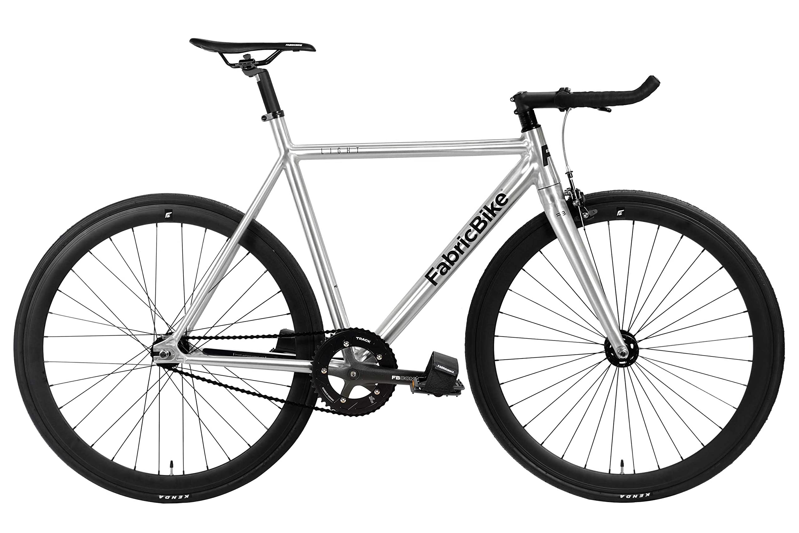 FabricBike Light - Fixed Gear Fahrrad, Single Speed Fixie Starre Nabe, Aluminium Rahmen und Gabel, Räder 28", 4 Farben, 3 Größen, 9.45 kg (Größe M) (M-54cm, Light Polished)