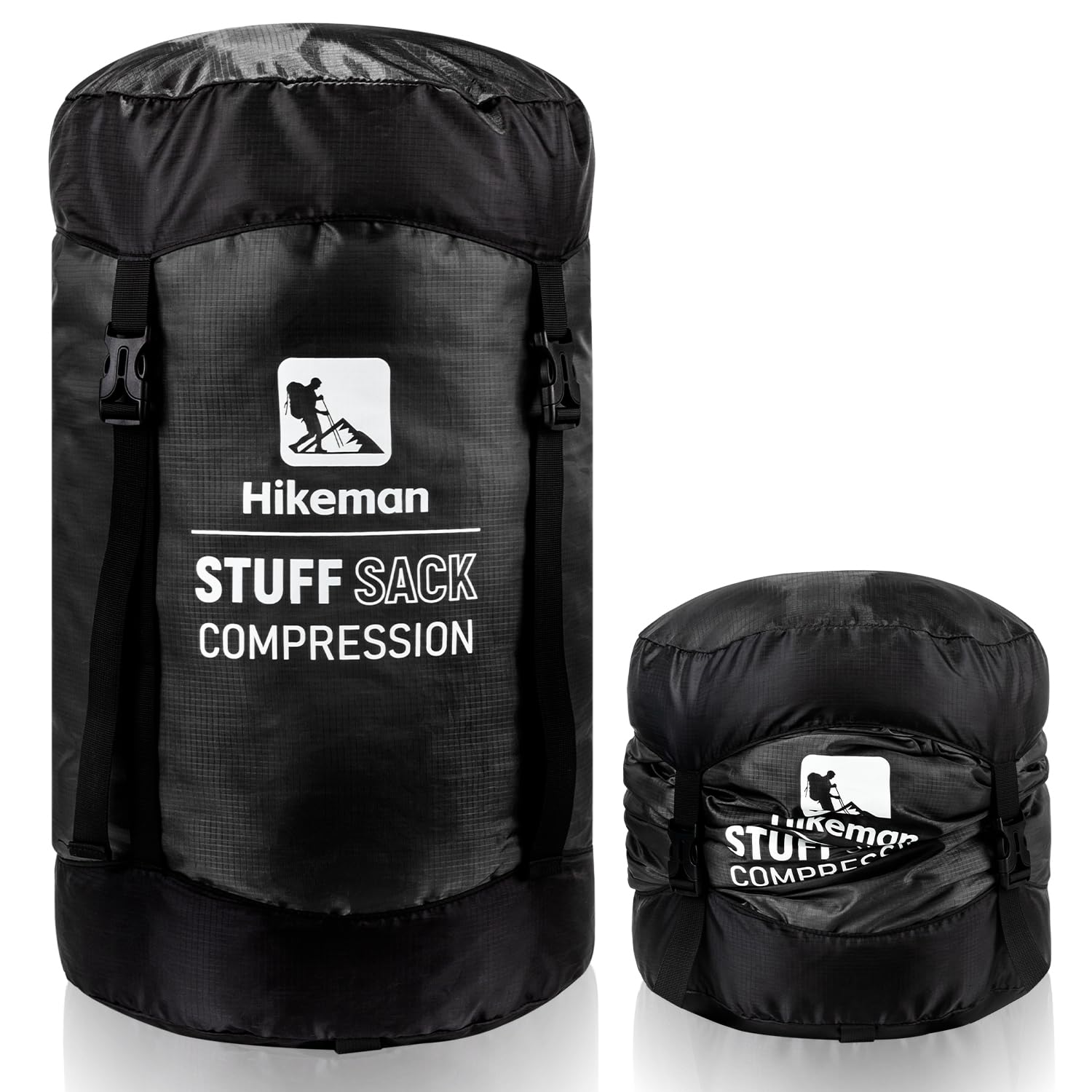 HIKEMAN Compression Sack, 50% More Storage! 12L/19L/32L/46L/53L Compression Stuff Sack, Water-Resistant & Ultralight Sleeping Bag Stuff Sack - Space