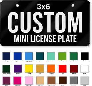 Mini License Plate, Custom License Plate for Bikes, ATV, Ride-On Kids Toy Car, Kids Bike, Wagons, Wheel Chairs (3x6 Inch)