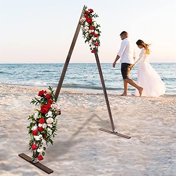 Arco De Boda De Madera Vintage De 8.2 Pies, Arco Triangular, Arco De Madera Para Boda, Soporte Para Jardín, Bodas, Fiestas, Bodas, Celebradas En Exteriores, Playa, Bosque, Rústico, Decoración De Arco