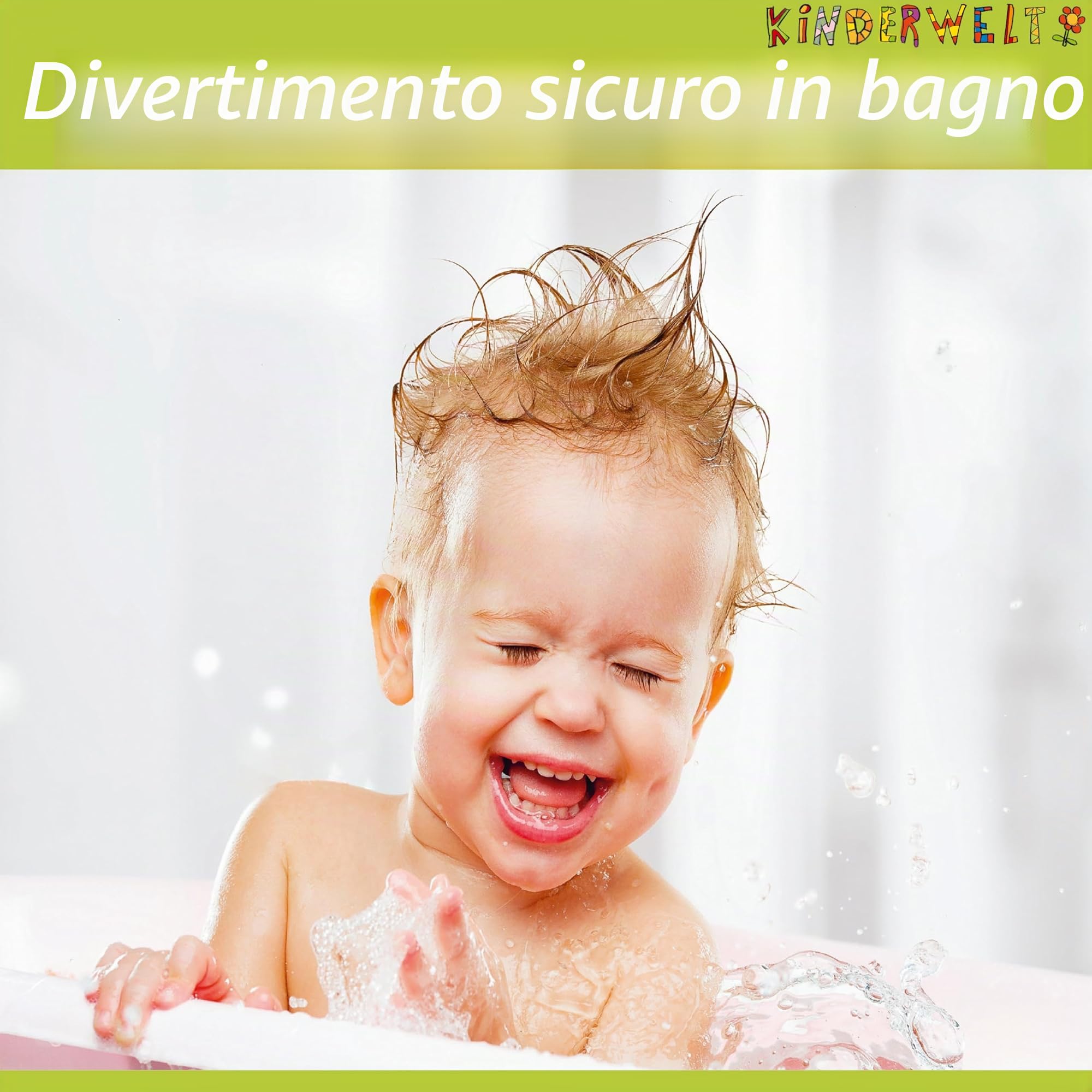 KiNDERWELT Vasca da bagno per bambini, 84 cm, con Winnie the Pooh, senza BPA, vasca da bagno per neonati e neonati