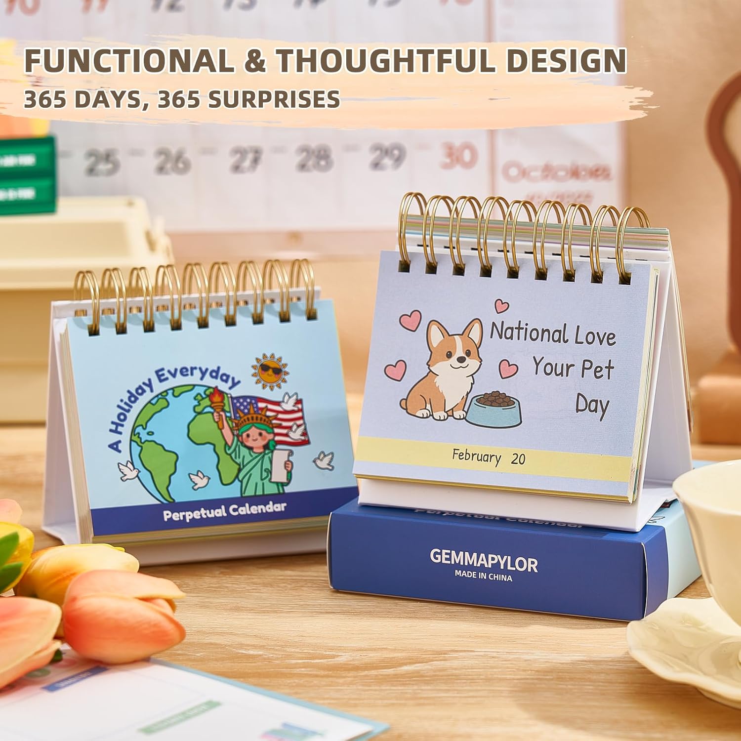 Funny Perpetual Desk Calendar, Every Day is A Holiday image 3
