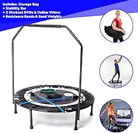 Vista 2 de MXL Maximus PRO Folding Rebounder – Premium 40” Indoor Mini Trampoline with Bar for Adults, Fitness & Weight Loss, Folding Frame, Stability Bar, DVD