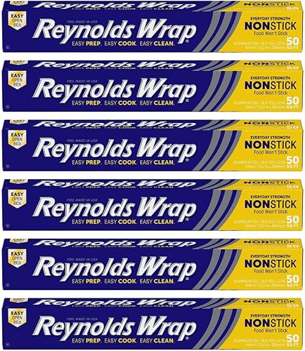 Reynolds Wrap Non-Stick Aluminum Foil (50 Sq Ft, Pack of 6)