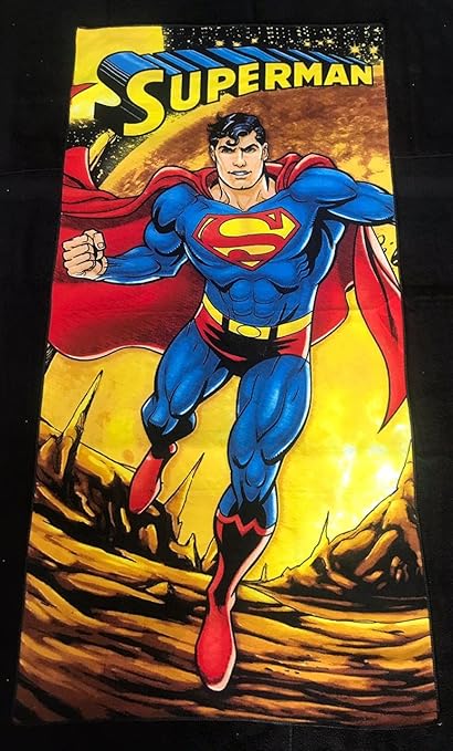 JBG Home Store Micro Cotton 300 GSM Printed Bath Towel for Kids,Boy/Girls-Size Large(75 x 150 cm,Multicolor)-Superman(Pack of 1)