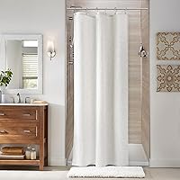 Vista 59 de Naturoom cortina de ducha de 36 pulgadas - cortina de ducha estrecha para espacio pequeño, de medio tamaño, de lino verde ultra gruesa, juego