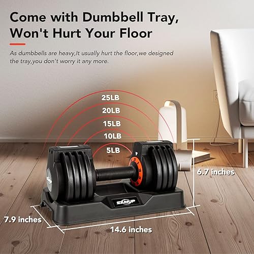 Miniatura 2 de 2555 lbs Pair Adjustable Dumbbells Set, Dumbbells with Anti-Slip Metal Handle for Exercise & Fitness Fast Adjust Weight for Full Body Workout Fitness
