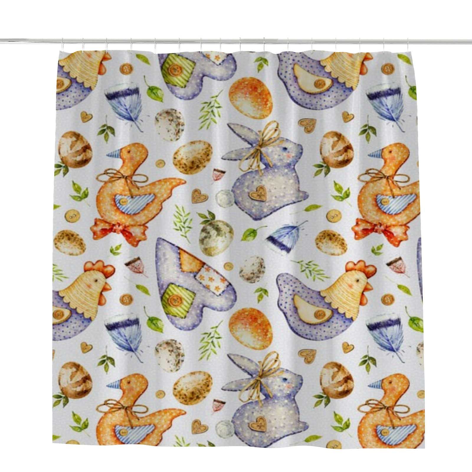Rideau de douche polyester violet 168x183 lavable moderne Pâques
