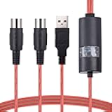 ASHATA USB Midi Cable, 5 Feet, 16 Channels, Plug and Play, USB to MIDI Interface for Music Keyboard Piano to PC Laptop