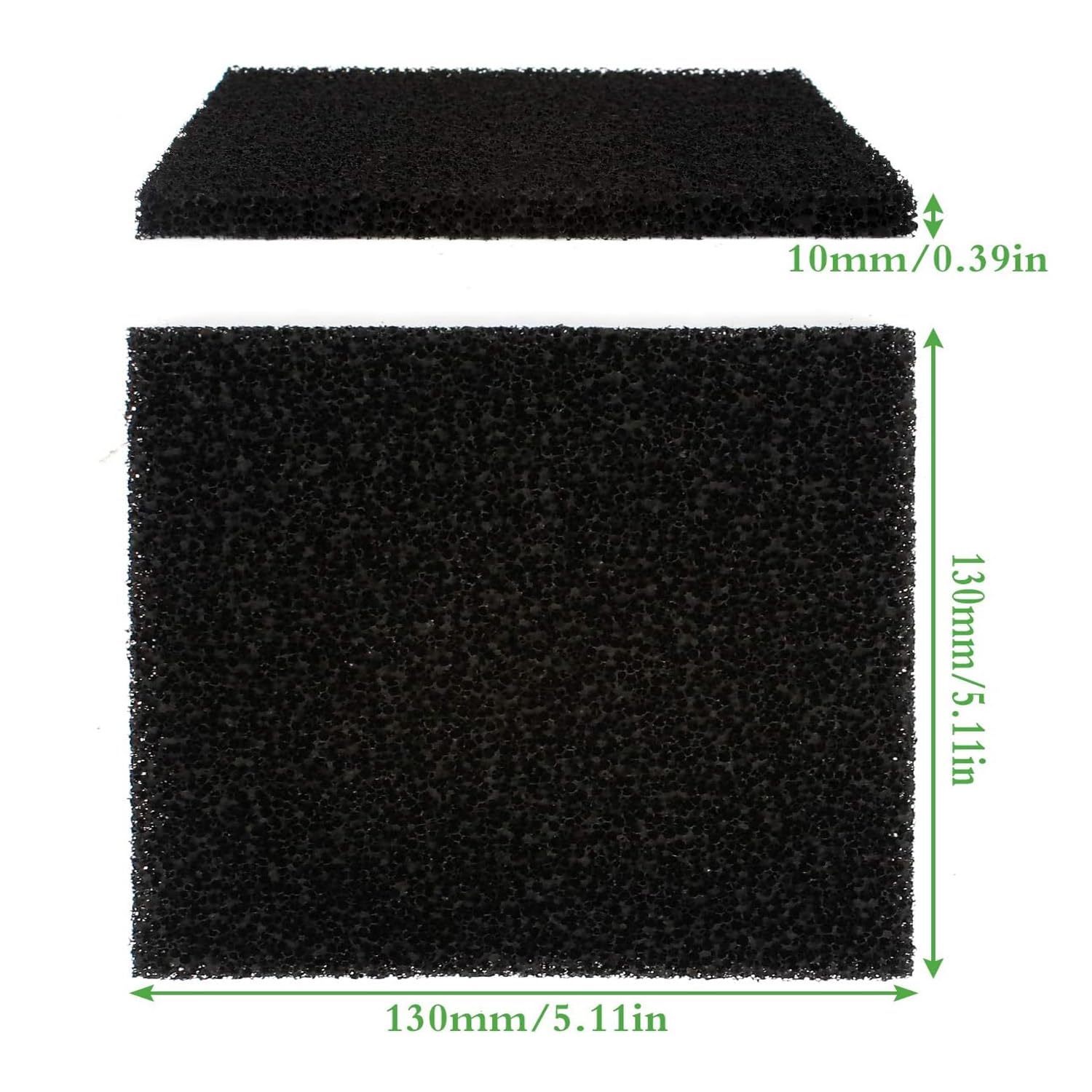 MEISO 5 Pezzi Filtro Carbone Attivo, Cuscinetti di Ricambio per Filtro per Acquario, in Spugna di Carbone Attivo, Filtro Multiuso a Carboni Attivi, Compatibili con Pesci e Acquari