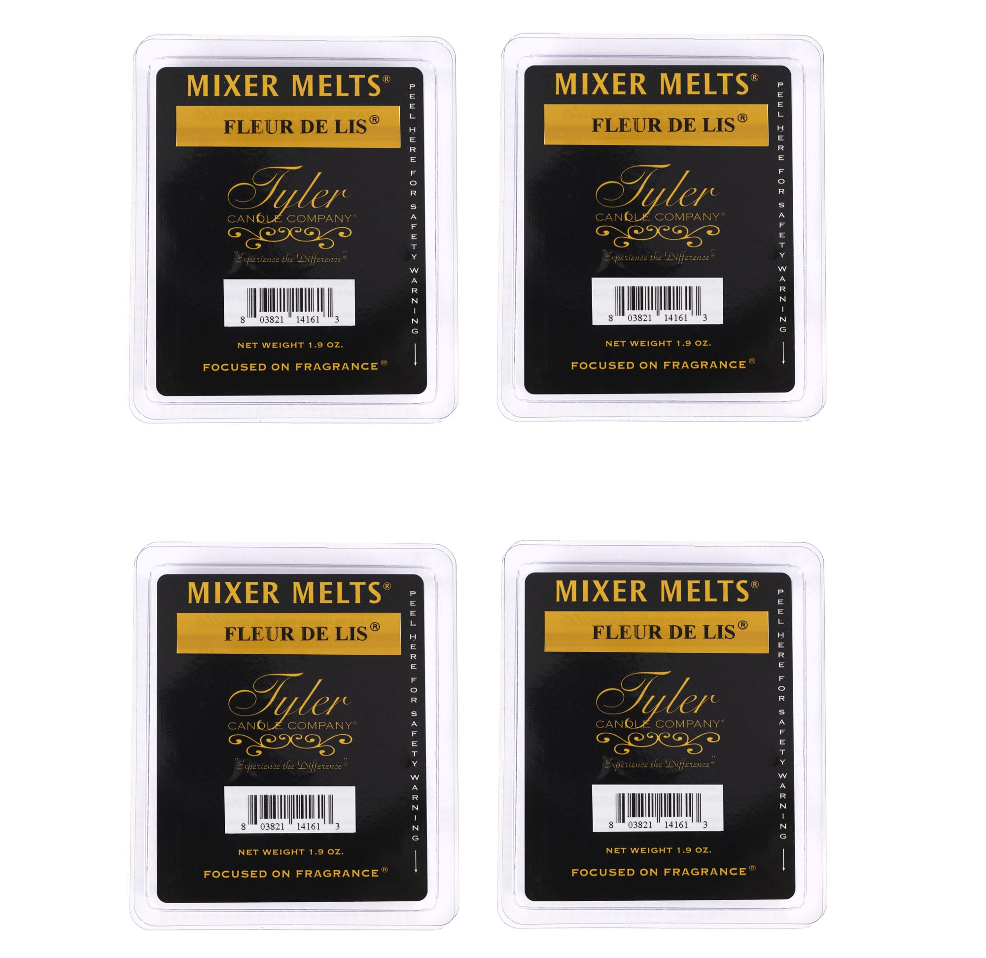 Tyler Candle Company Fleur DE LIS 1.9 Ounce Scented Mixer Wax Melt Cubes for Tart Burner, Pack of 4