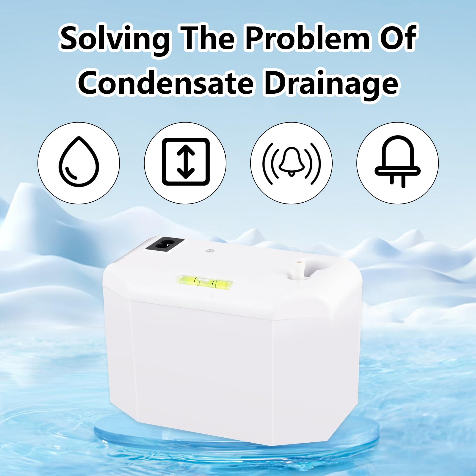 Bomba De Condensado, 24l/H Bomba De Agua De Condensado Con 5m Manguera 200ml Bomba De Condensado Aire Acondicionado Sistema De ElevacióN De Condensado Alarma De Desbordamiento Drenaje AutomáTico