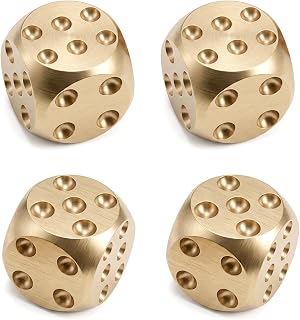 4 Pcs Gold Dice, 0.59 Inches Mahjong Dice Metal Dices