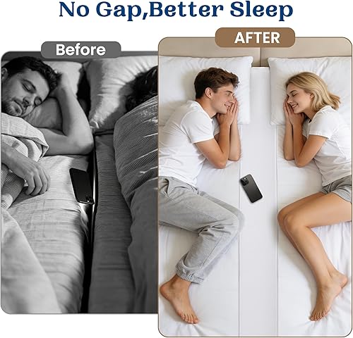 Vista 3 de FeelAtHome Kit de conversión de puente de cama individual a King de 10 pulgadas de ancho - Conector de cama individual King Maker - Llenador