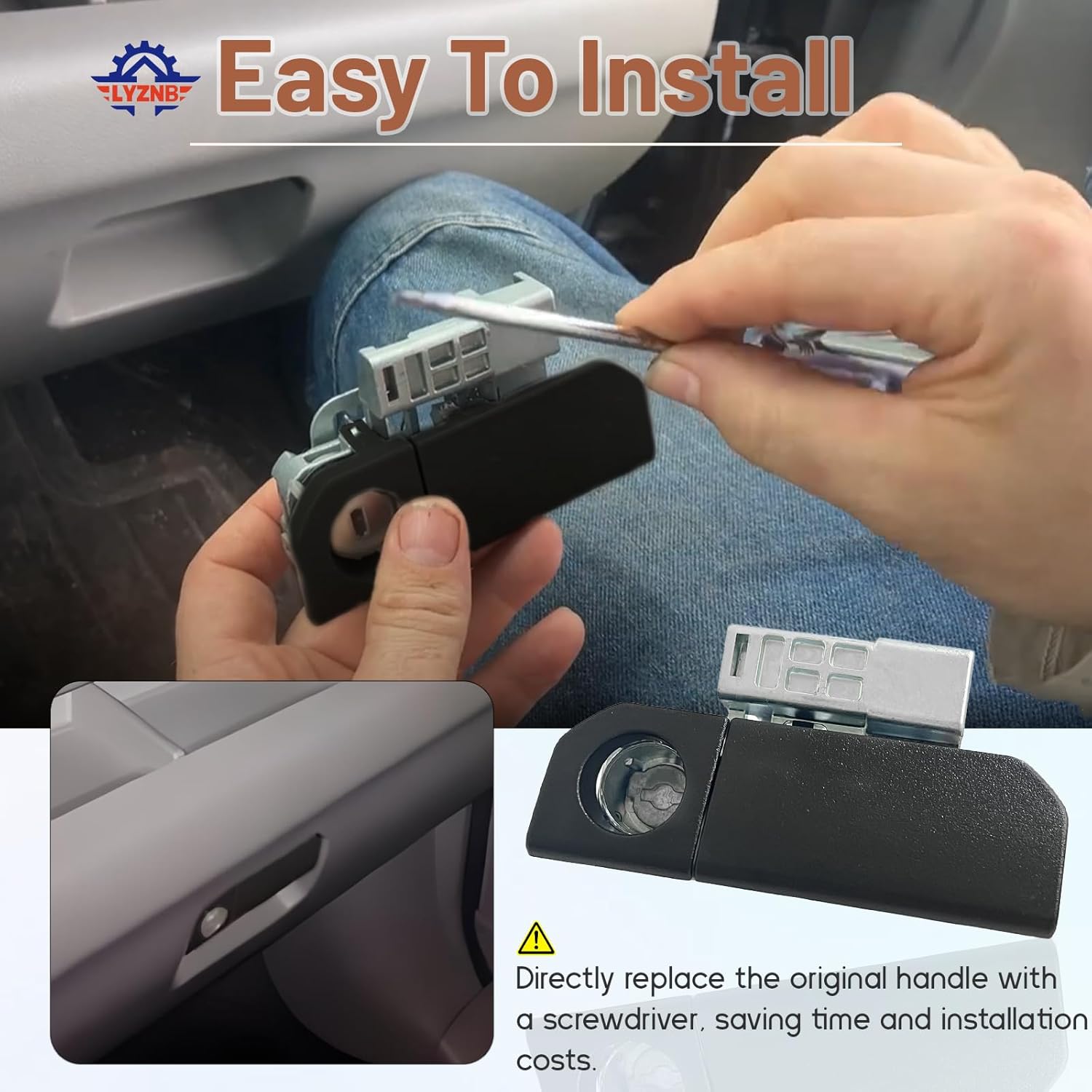 Glove Box Lock Assembly fit for Honda Pilot 2009-2015 replacementfor 77540-SZA-A01ZB 77540SZAA01ZB 77540SZAA01ZD Black (Black)