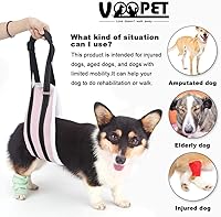Vista 4 de voopet Eslinga para perro, ayuda a levantar las piernas, arnés portátil de soporte de cadera para ayudar a los perros para ayuda canina, arnés