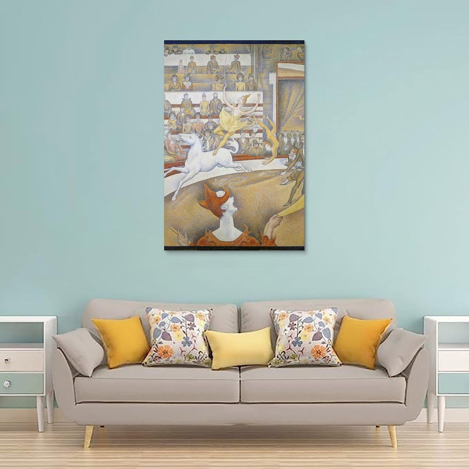 generisch The Circus by Georges Seurat, impresiones en lienzo modernas, pinturas decorativas para habitación de niños o niñas, murales para sala de estar y pinturas con motivos navideños 20 x 30