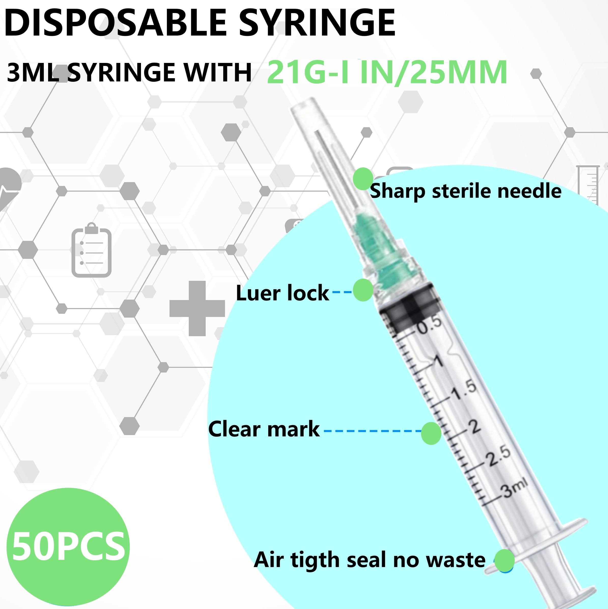 50 Pcs/Box - 21Ga 3ml Lab Dispensing Utensils, Individually Wrapped — Amazon image 3
