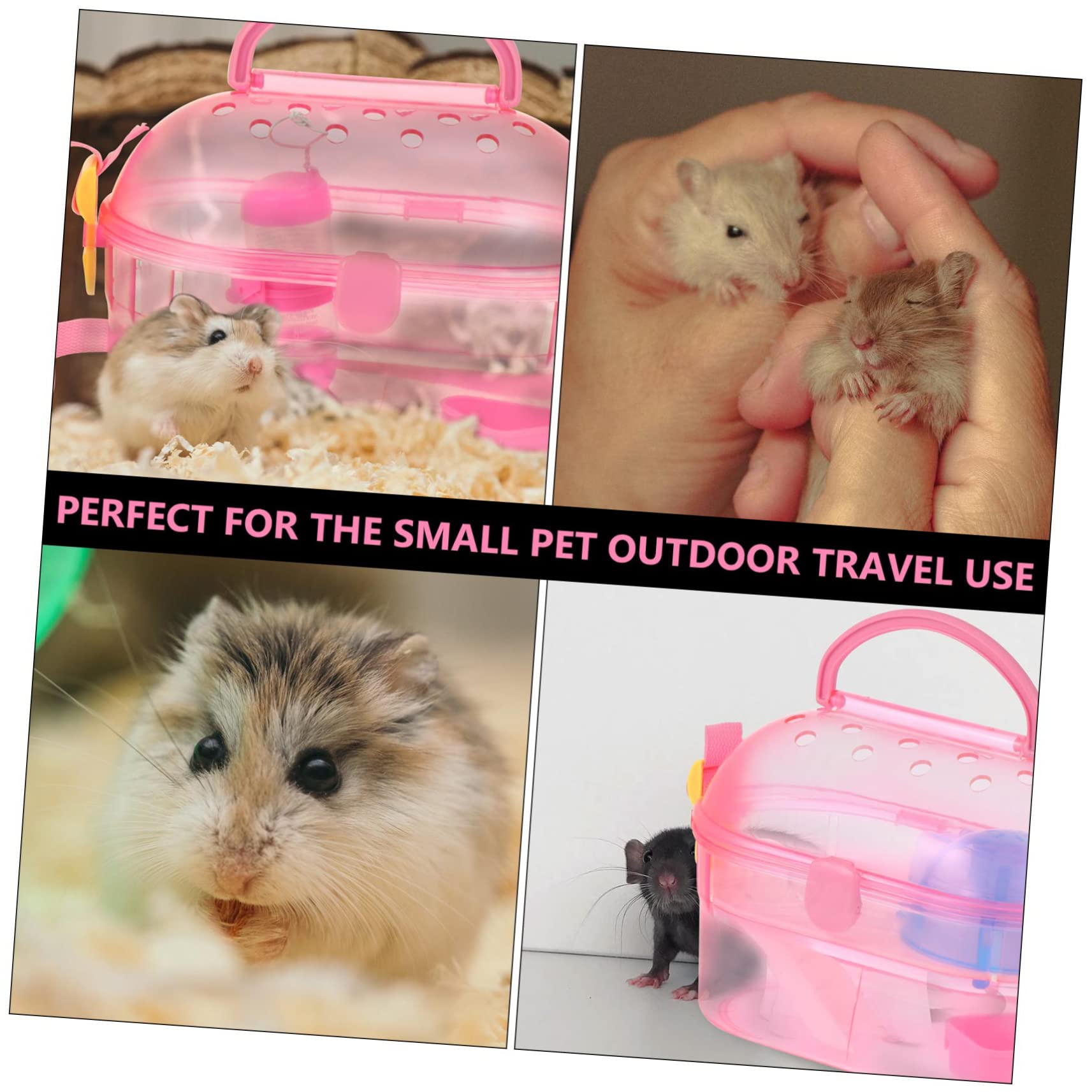 Totority Pet Travel Carrier Portable Hamster Cage Chinchilla Travel Case Outdoor Carrier Pet Cage