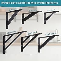 Vista 7 de Soporte de estante resistente, soportes de soporte de encimera de 10 pulgadas, soportes de estante flotantes, soportes de acero para repisas
