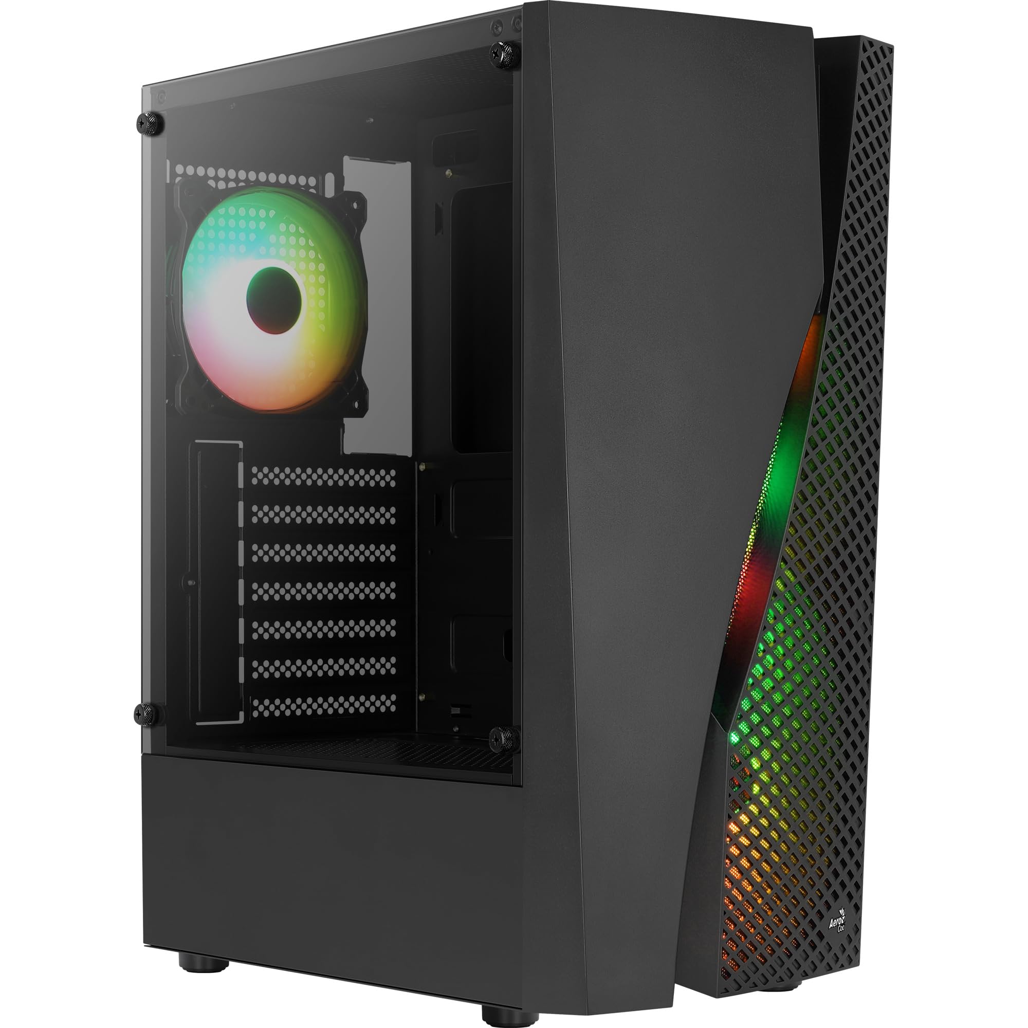 AeroCool CS107 V2 MicroATX PC Case Side Window 3 x 120mm FRGB Fan CS107V2 Black — view 21