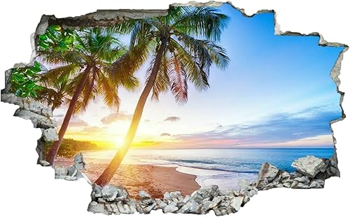 Decoración de pared 3D de paisaje 3D, calcomanía de pared extraíble para habitación, palmeras, calcomanías de pared para niñas, niños, guardería,