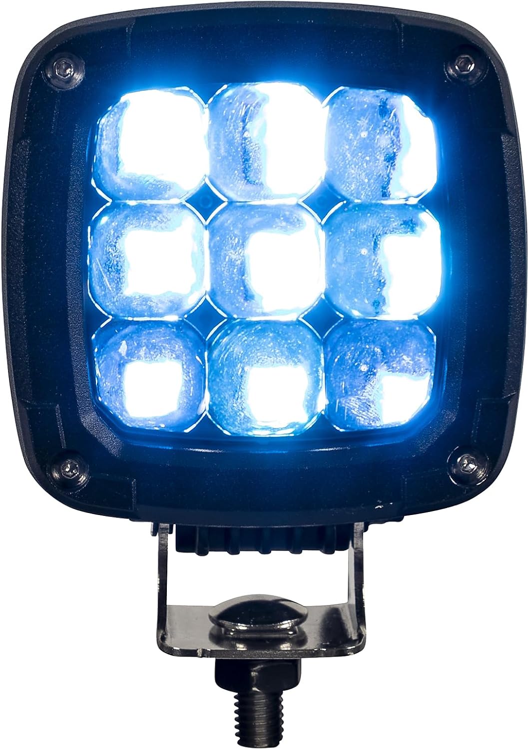 Buyers Products 1492133 Blue LED Pedestrian Warning Light for Forklifts, 9-LED 400 Lumen Safety Spot Light, IP69K Rated, Aluminum Housing, Polycarbonate Lens, Durable Forklift Light