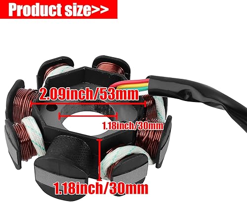 Miniatura 2 de YOFMOO Magneto - Bobina de encendido de CA de 8 polos, 5 cables, compatible con GY6 de 125 cc, 150 cc, 125 cuatrimotos, ciclomotor, Go Kart Buggy