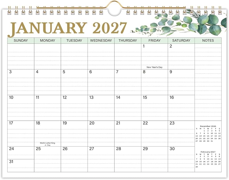 JKFOI 2027 Olive Branch Wall Calendar in CA-04