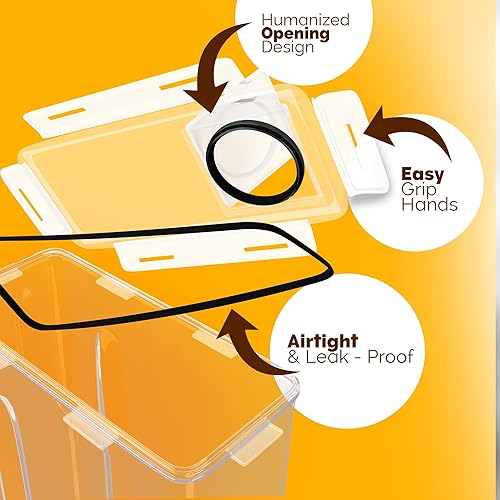 Miniatura 6 de Generic UHS - Contenedores de cereales de almacenamiento Juego de recipientes herméticos de 4 piezas, organizadores de alimentos transparentes con