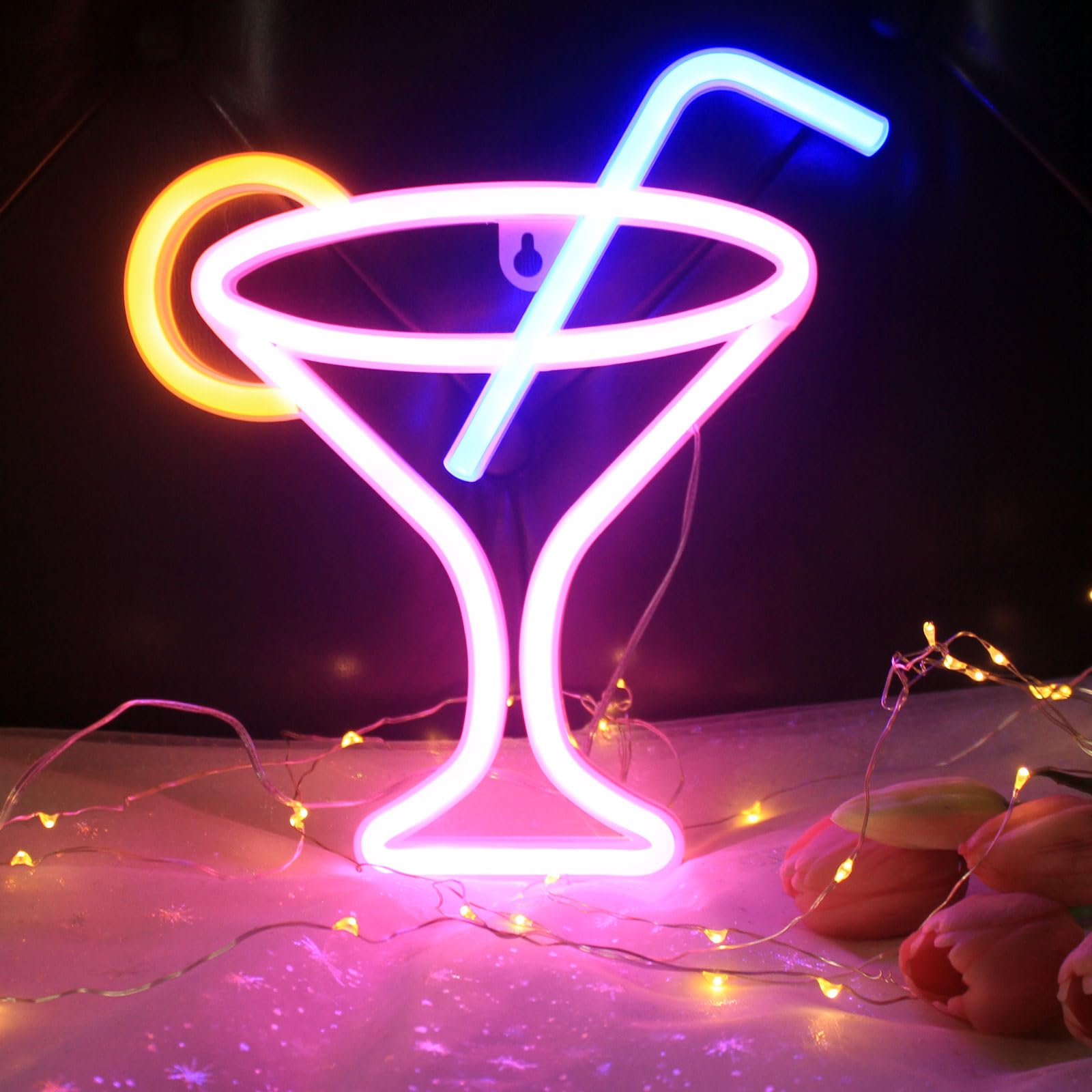 ENUOLI Targa al neon per bar, per decorazione da parete, luci con USB/batteria per camera da letto, decorazione estetica per bar, pub club, soggiorno, bistrò, feste, decorazione (rosa