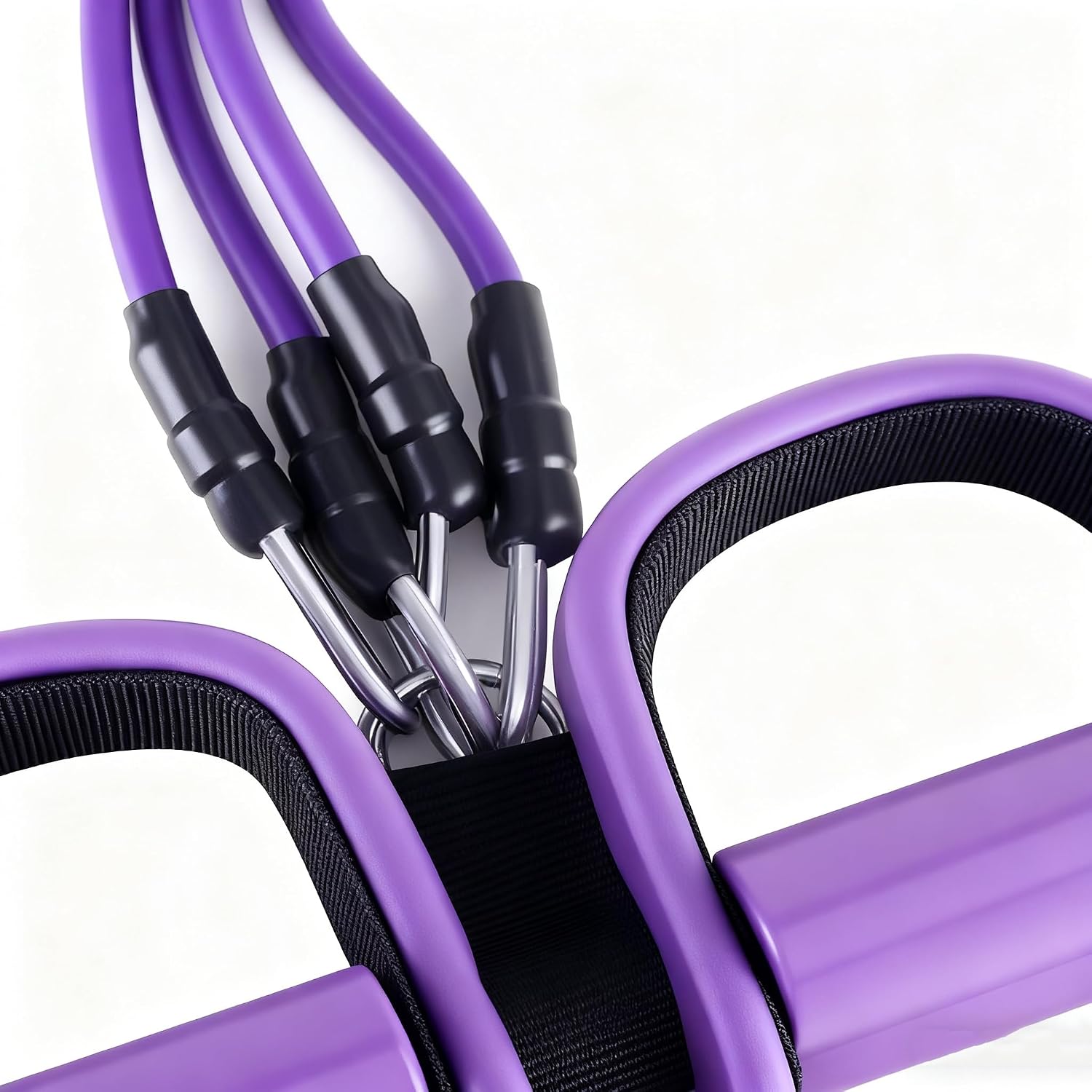 Lenporl Upgrade 4-Tube Pedal Ankle Puller Resistance Bands with Two Extra Handles,Pedal Puller Resistance Band with Handle for Home Gym,Yoga & Pilates,Ideal to Tone Arms,Abs,Waist Unisex