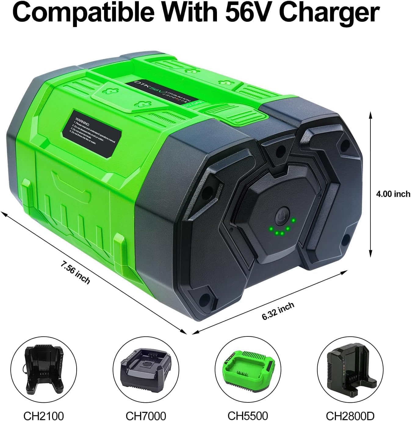 DTK 9.0Ah Replacement for EGO 56V Battery BA4200 BA4200T BA2800 BA2800T BA5600 BA5600T BA1400T Lithium Ion Batteries BA1400 Cordless Tool 2 Packs