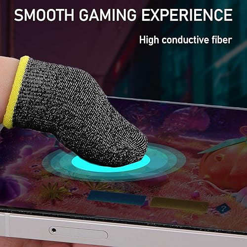 Miniatura 5 de Geyoga 40 fundas para dedos de juegos para pulgares, protector de dedos para juegos móviles (varios colores)