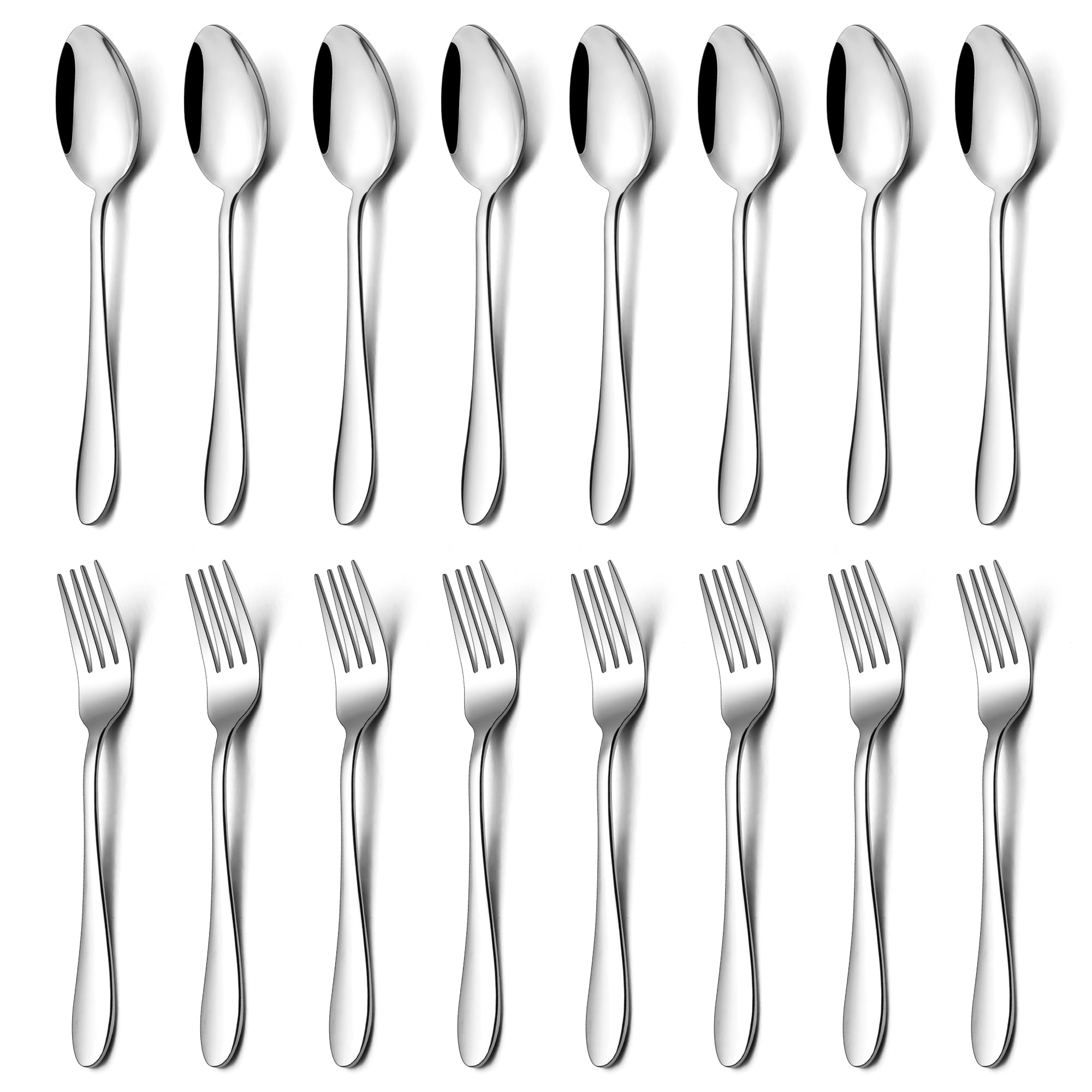 E-far 24-Piece Dinner Forks and Spoons, Stainless Steel Silverware Set, 8" — Amazon image 9
