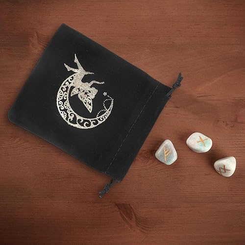 Miniatura 6 de pologmase Bolsa de almacenamiento para tarjetas de tarot misteriosa bolsa de tarot de adivinación mágica negra bolsas de terciopelo para joyas bolsa