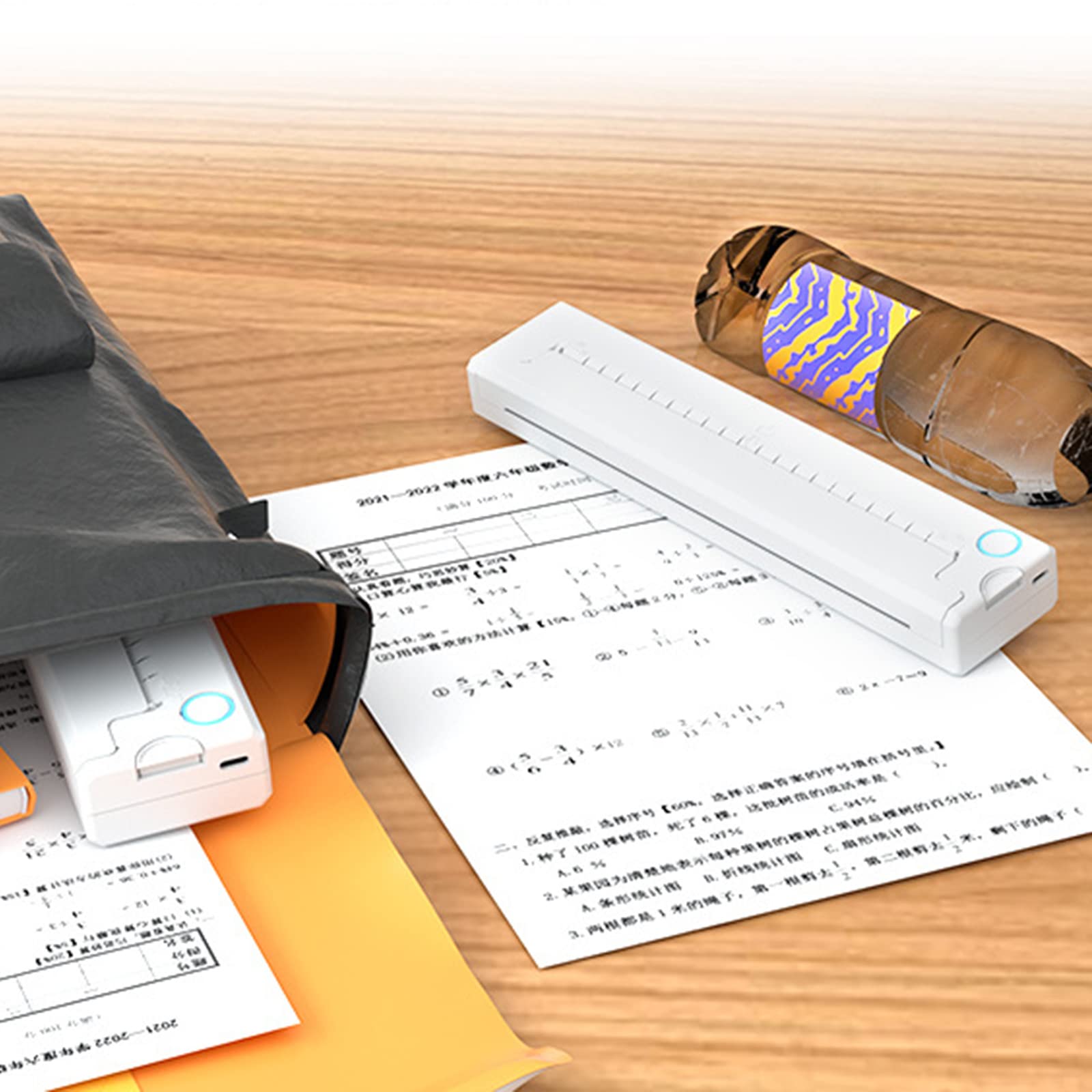 Stampante portatile bluetooth wireless, stampante senza inchiostro termico A4, supporta la stampa di carta termica A4 2/3/4 pollici per schizzi di progettazione, fatture, report di servizio